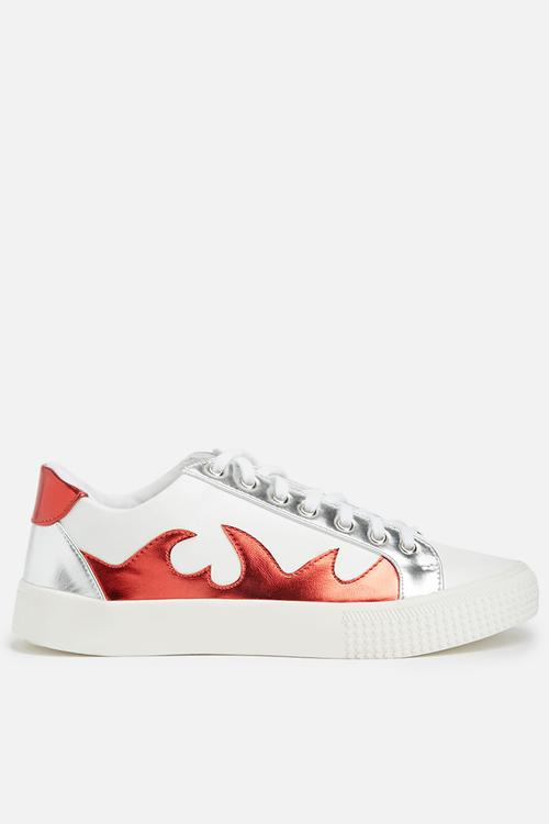 Flame print sneaker