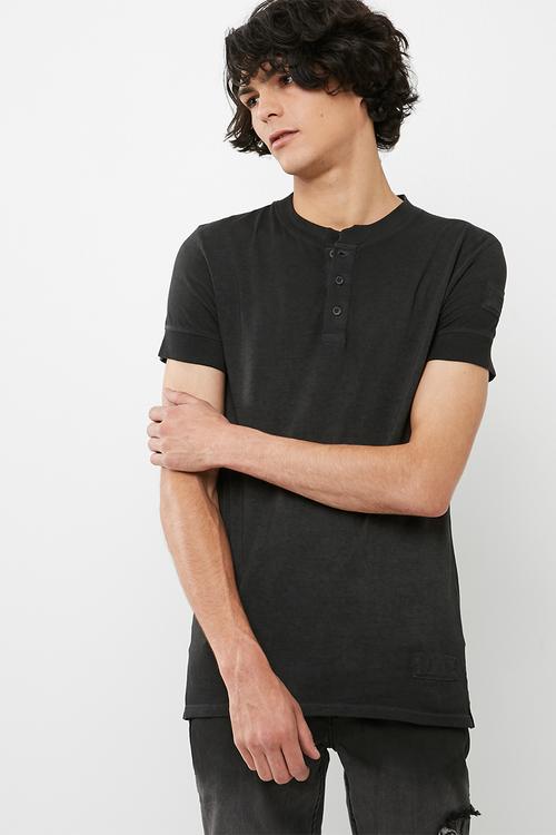 Dirty dyed henley tee