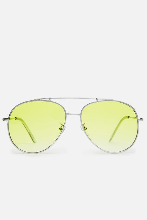 Avaitor metallic mirrored sunglasses - yellow