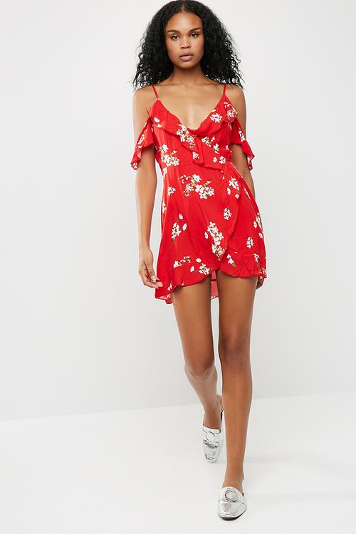Cold shoulder tea dress