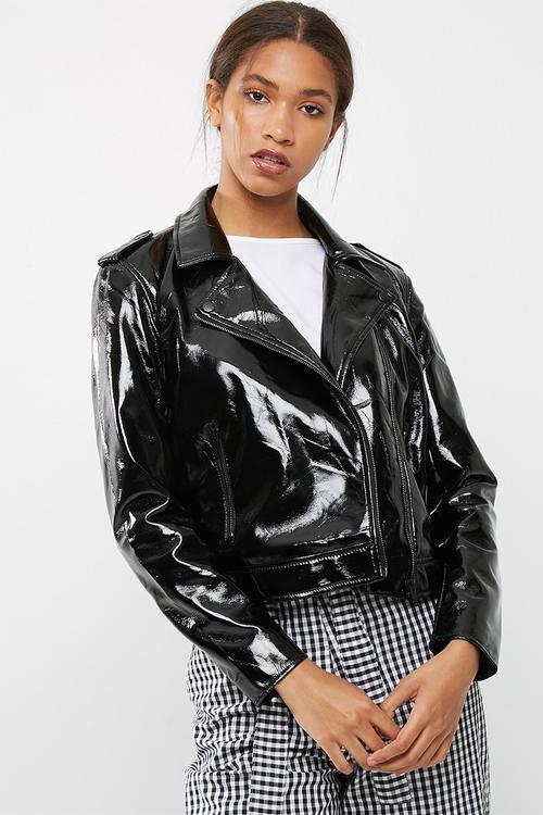 Kim vinyl biker jacket