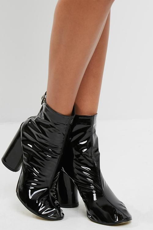 Lia vinyl stud strap ankle boot