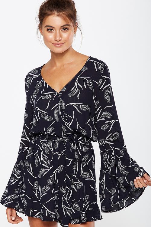 Hanna bell sleeve playsuit