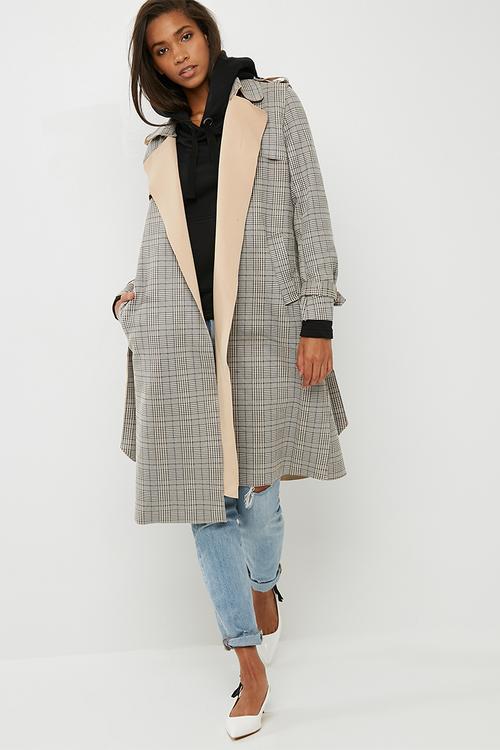 Tonal check coat