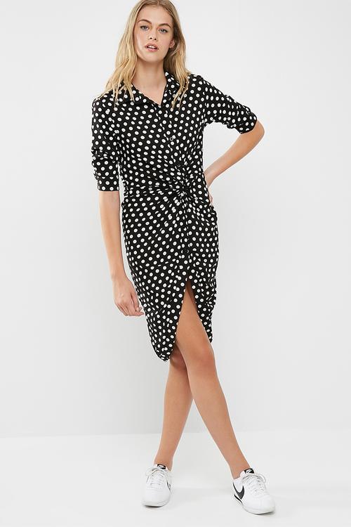 Knot shirt dress