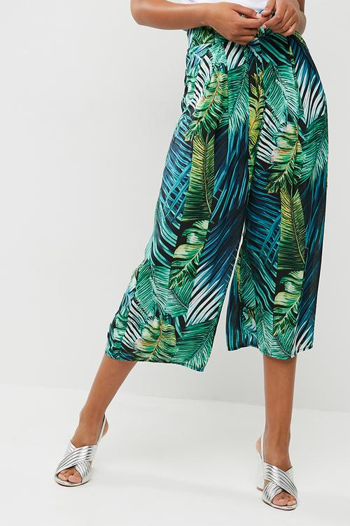 Palm print cullottes