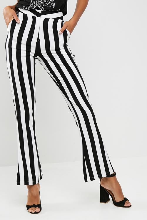 Monochrome stripe trousers