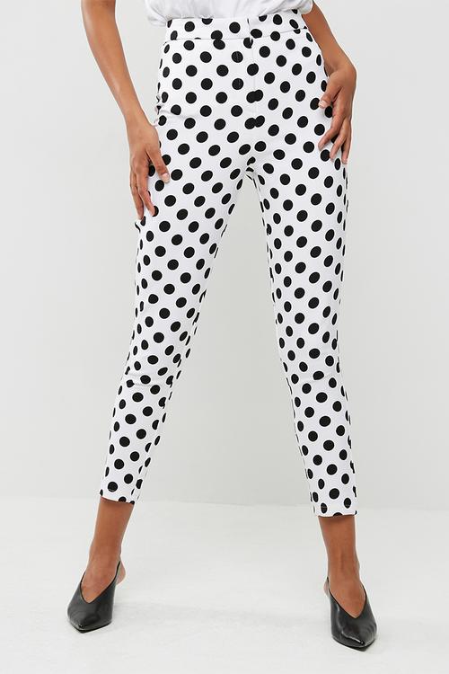 Polka dot cigarette trouser