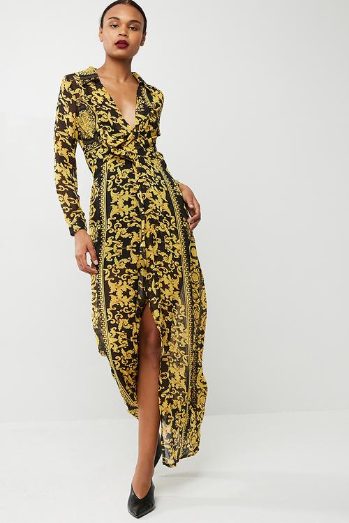 Chain print maxi dress