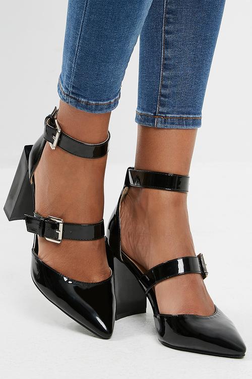 Multi strap block heel