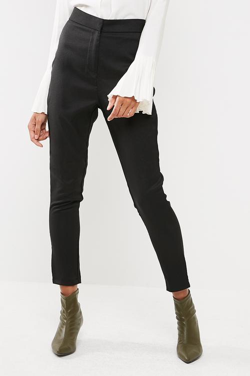 Crepe tailored cigarette pants