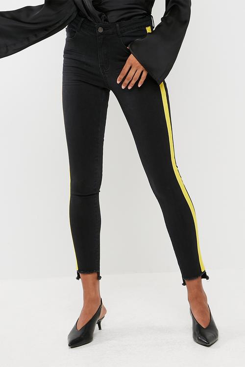 Anarchy mid rise side stripe jeans