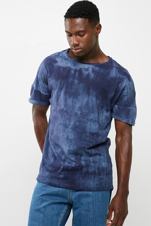 Longline curved hem drop shoulder tee