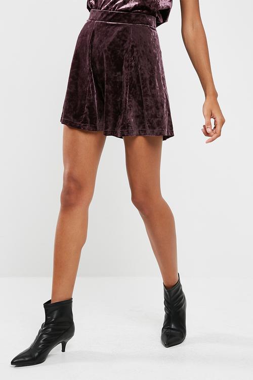 Mona velvet skater skirt