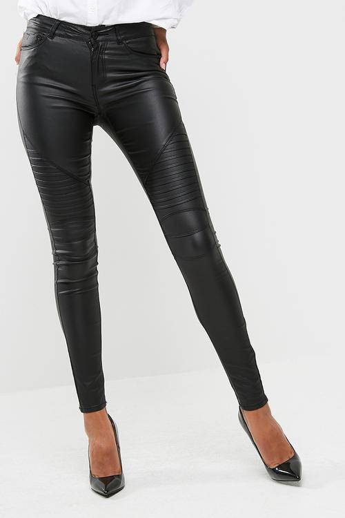 Lex coated biker skinny jeans