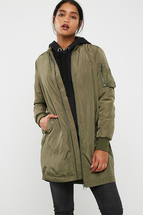 Alina long bomber jacket