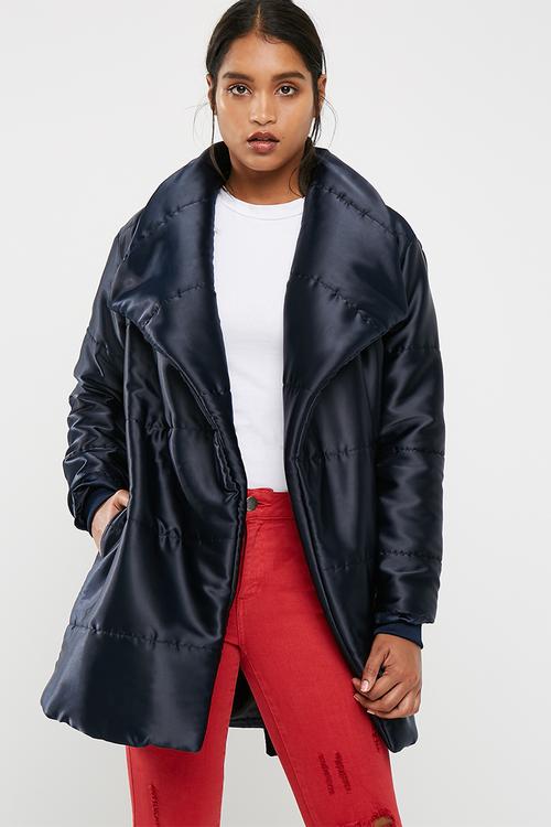 Mid length belted padded jacket