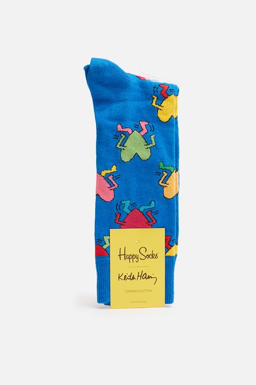 Keith Haring running heart socks