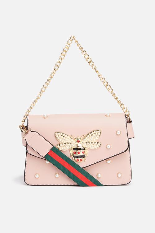 Pearl embellished crossbody