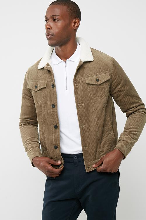 Sherpa Lined Corduroy Trucker Jacket
