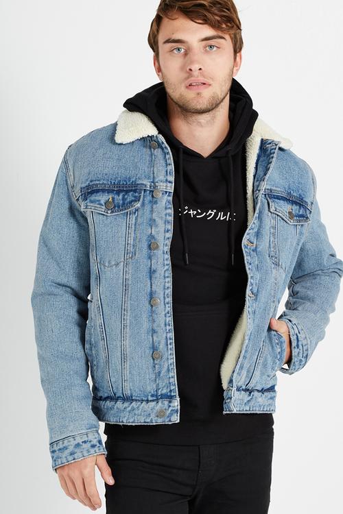 Sherpa Lined Denim Trucker