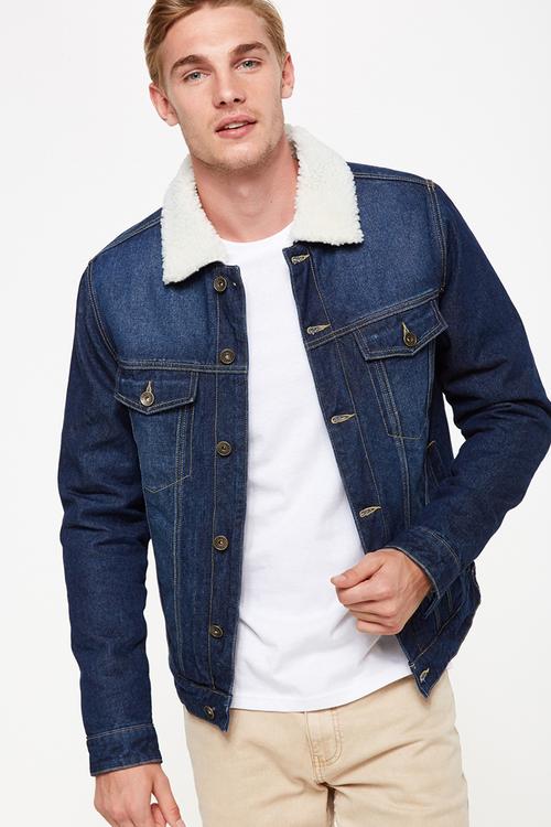 Sherpa Lined Denim Trucker