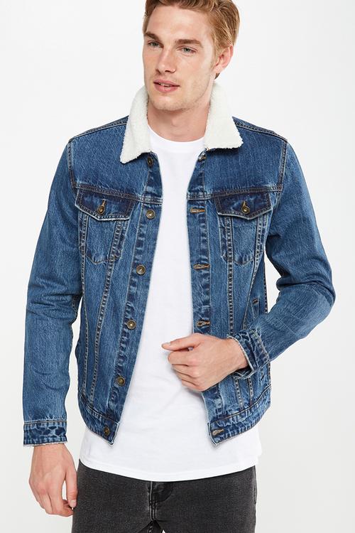 Sherpa Collar Denim Trucker