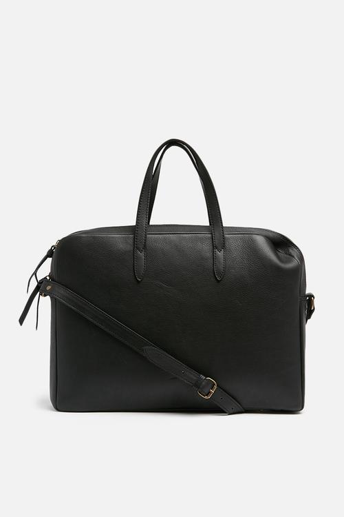 Anna Leather Briefcase - Black