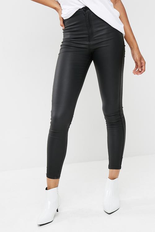 Black Vice high waisted coated skinny
