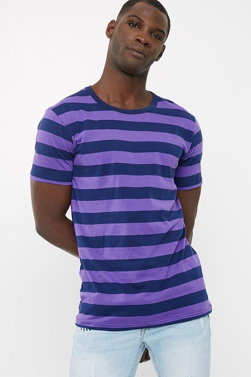 Striped crew neck tee