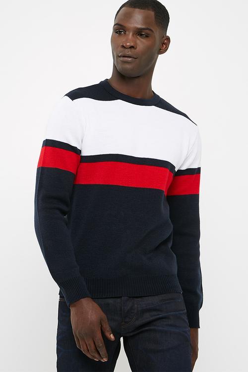 Stripe lightweight pullover knit