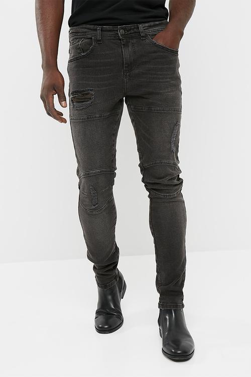 Skinny ripped biker