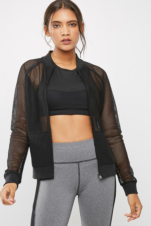Mesh bomber jacket