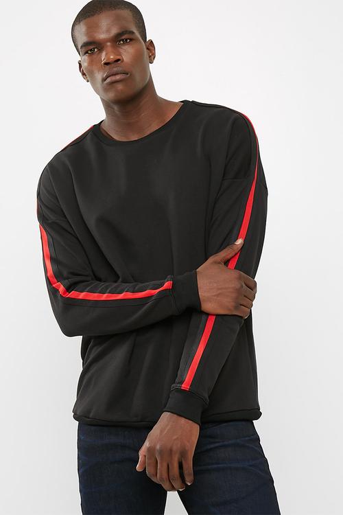 Oversized taped crew sweat