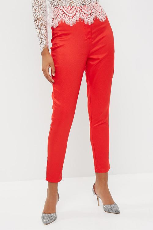 Crepe tailored cigarette pants