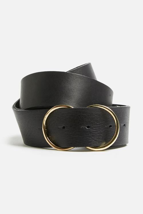 Lucia leather double ring buckle belt