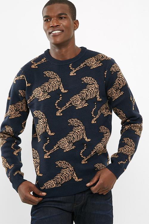 Tiger jacquard jumper