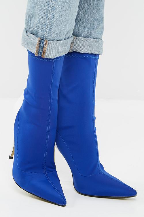 Staple patent stiletto heel boot