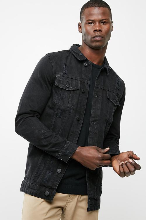 Rocker denim long jacket