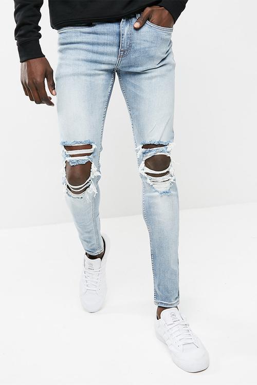 Tom light rip super skinny jean