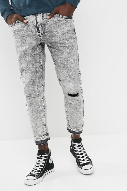 Skinny release hem jeans