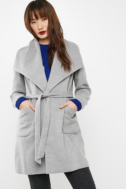 Melton wrap coat