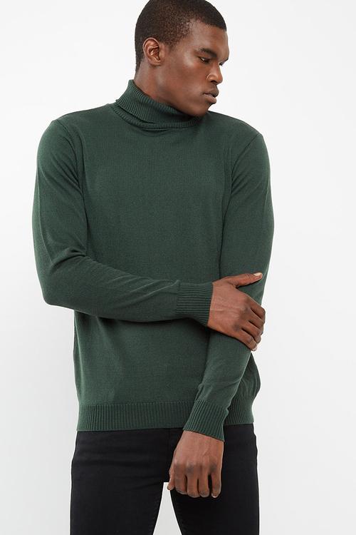 Basic roll neck slim fit knit