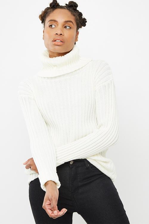 Funnel neck knit