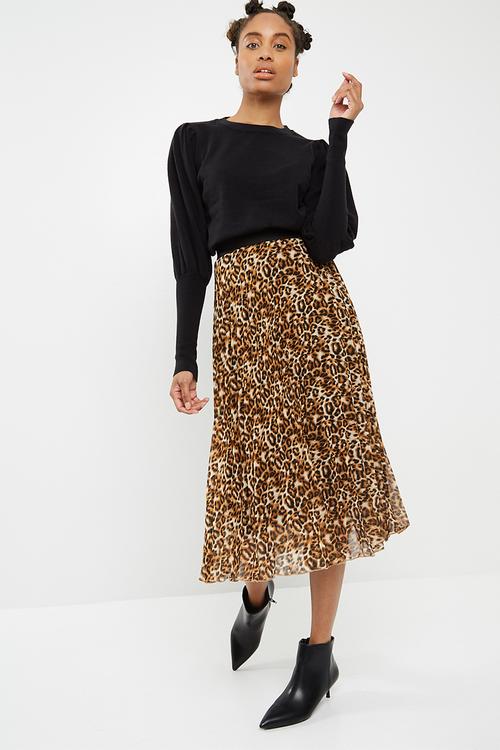 Sunray pleated midi skirt