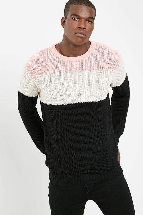 Blocked pullover knit