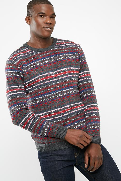 Pattern pullover knit