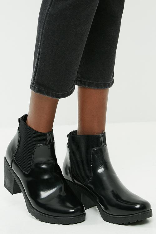 High shine chunky chelsea boot