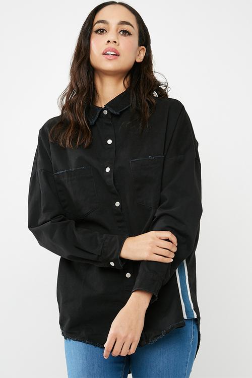 Side stripe Tokyo over sized denim shirt