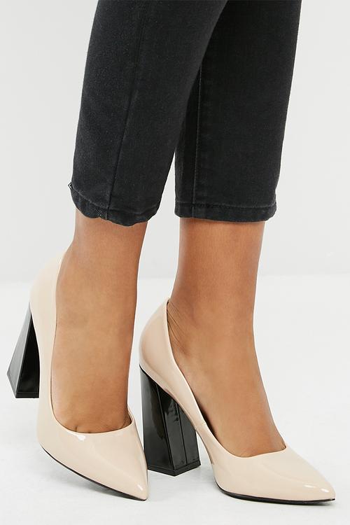 Block heel - nude